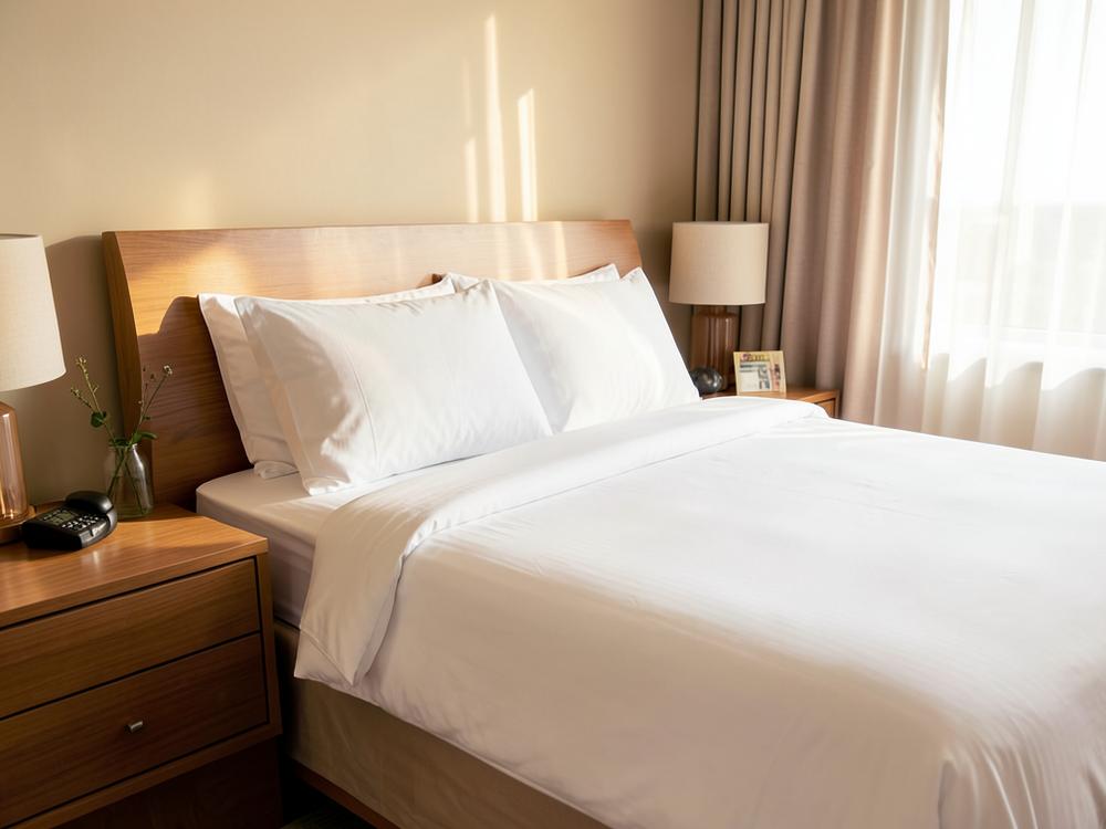 Neatly prepared Airbnb short-term rental bedroom
