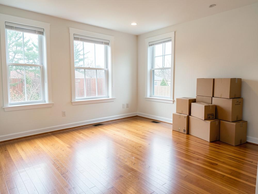Empty home prepared for a move-in cleaning